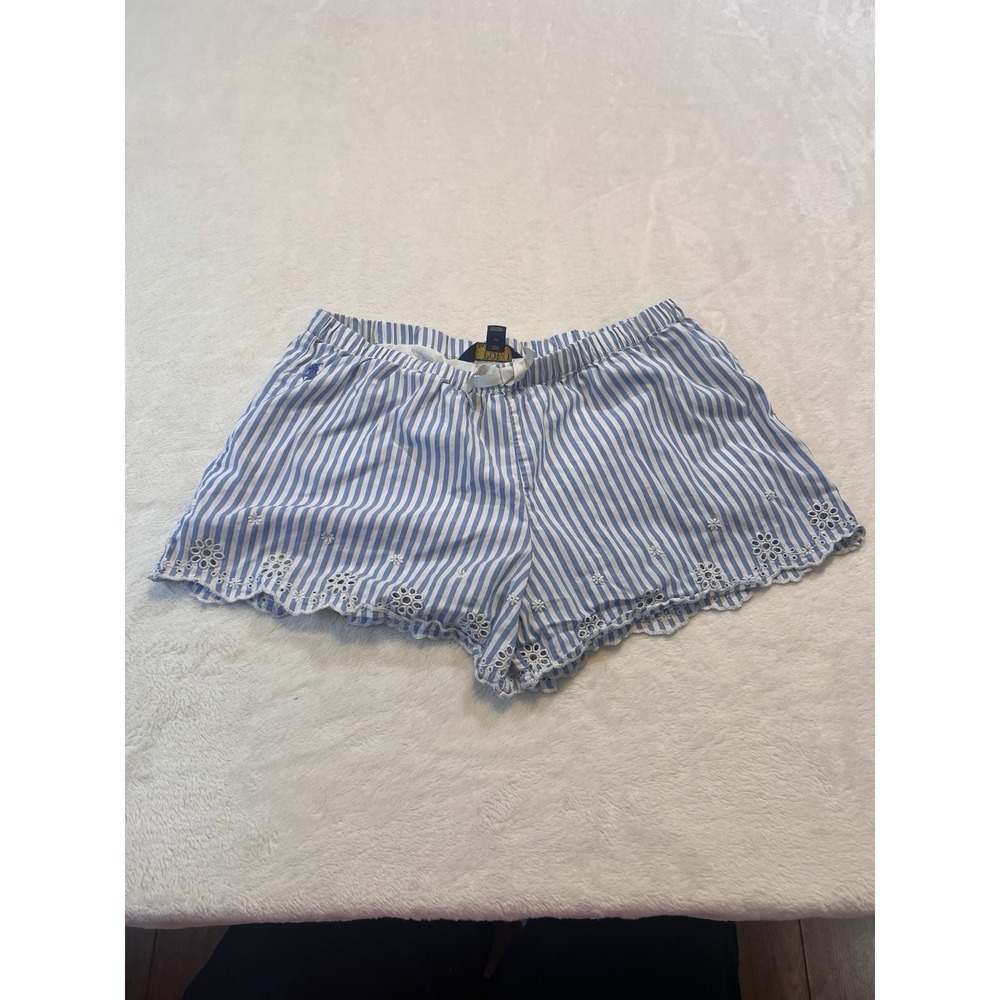 Ralph Lauren Kids Girls Striped Blue White Shorts 14 Summer 4th Of July